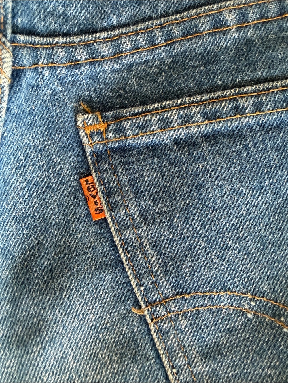 VINTAGE 70s Levi’s 646 Orange Tab Bell Bottoms 28x30 Made in USA - Picture 5 of 13